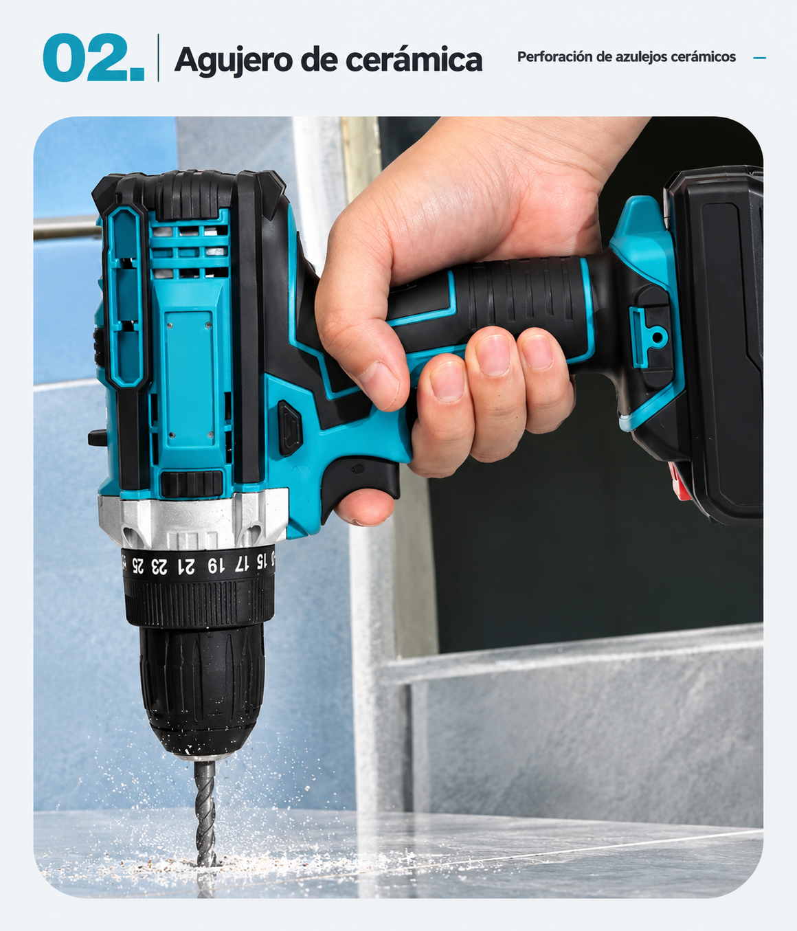 Taladro Inalámbrico 48V con 2 Baterías + Kit de Brocas y Puntas