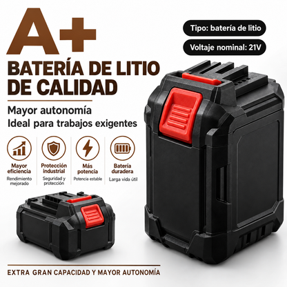 Taladro Inalámbrico 48V con 2 Baterías + Kit de Brocas y Puntas