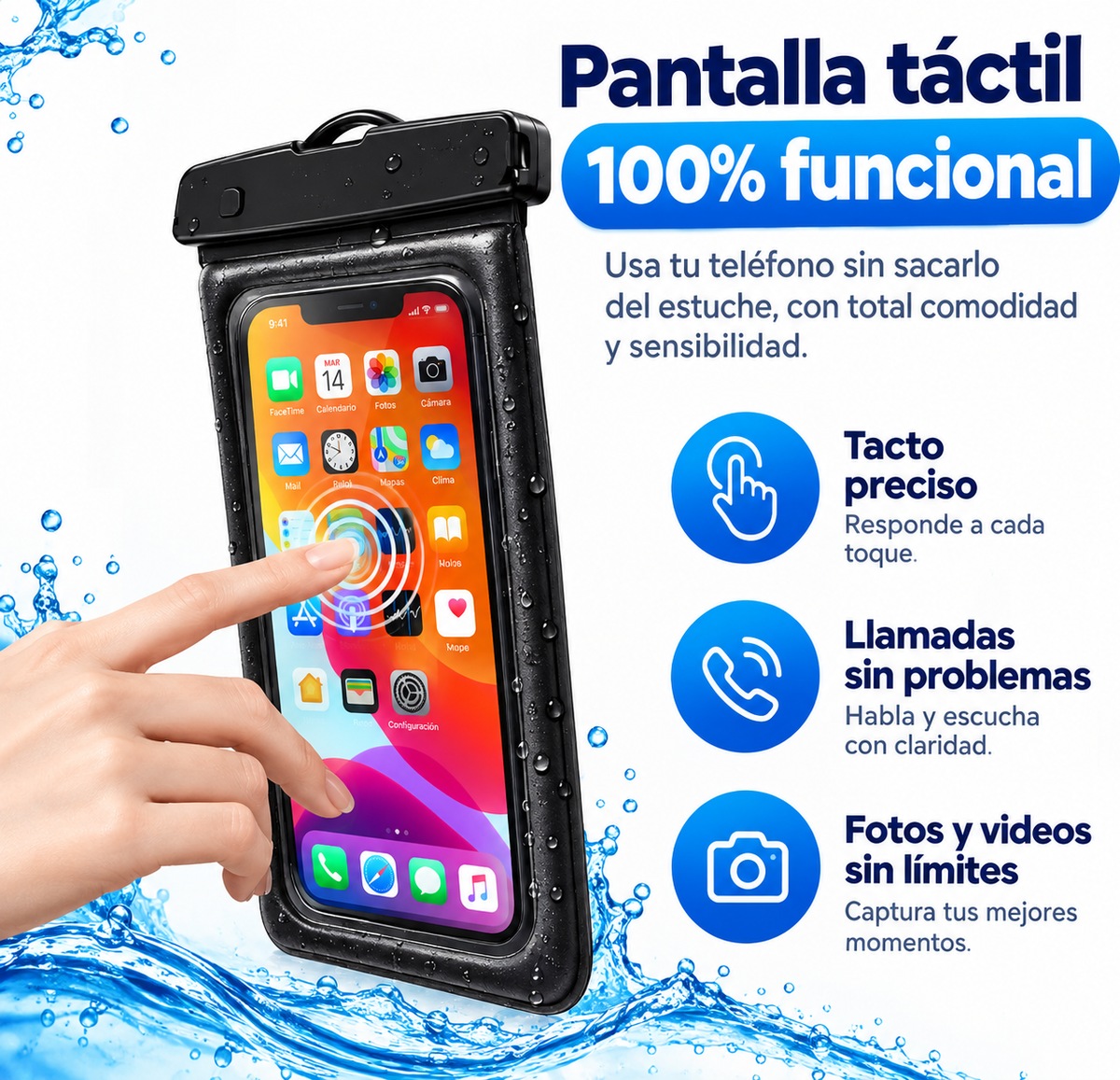 Funda Impermeable Universal para Celular - Sumergible y Sensible al Tacto
