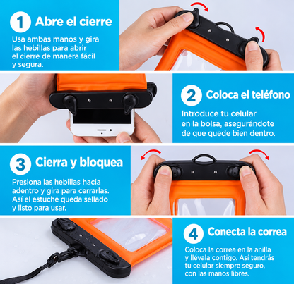 Funda Impermeable Universal para Celular - Sumergible y Sensible al Tacto