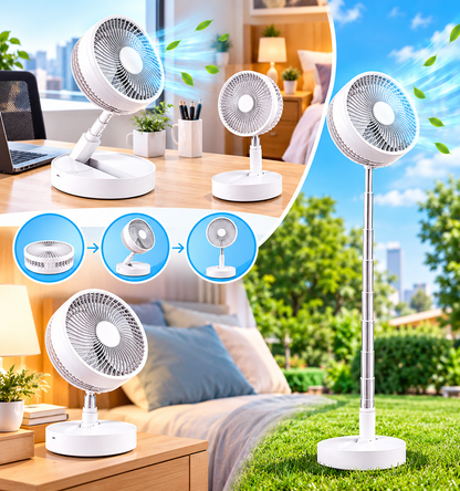 Ventilador ajustable 2 en 1 - Potente, plegable y portátil