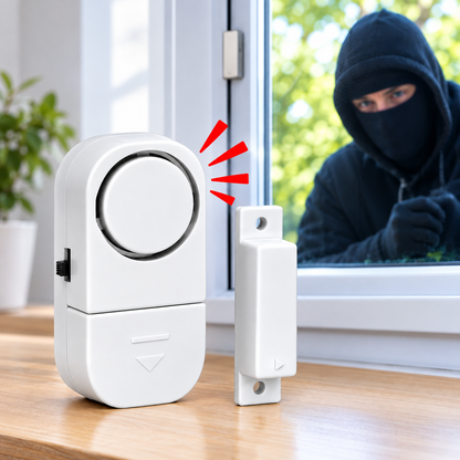 Sensor magnético con alarma antirrobo para puertas y ventanas