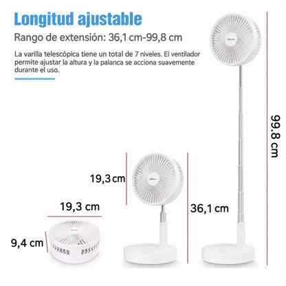 Ventilador ajustable 2 en 1 - Potente, plegable y portátil