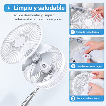 Ventilador ajustable 2 en 1 - Potente, plegable y portátil